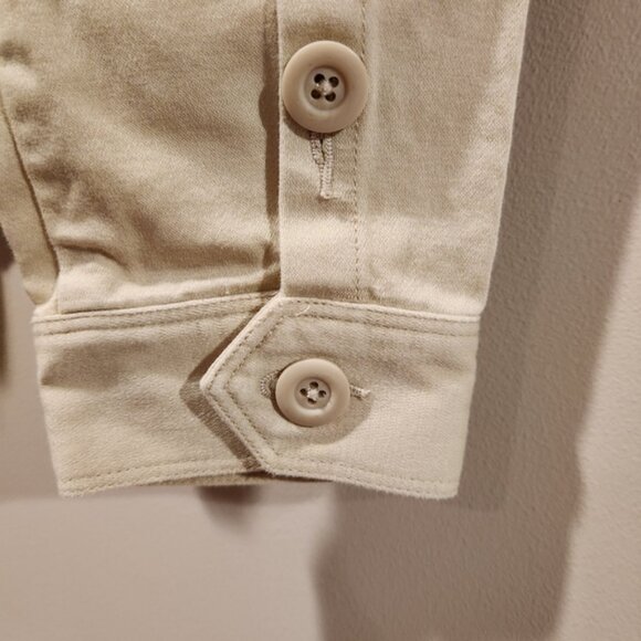 LL BEAN utility jacket womens ivory unlined button front front pockets size M - Picture 9 of 11